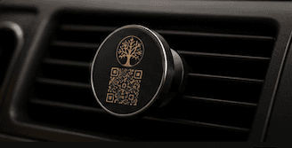 Car vent keepsake with archive QR