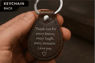 Back of The Life Archive Memorial Keychain