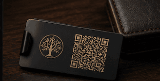 Money clip card keepsake with archive QR
